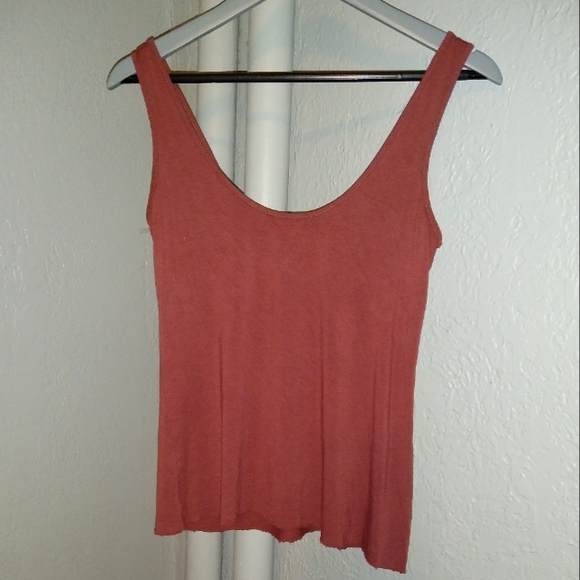 Victoria's Secret Brick Red Tank Top Stretch Moda International Stretchy Knit S - Picture 2 of 6